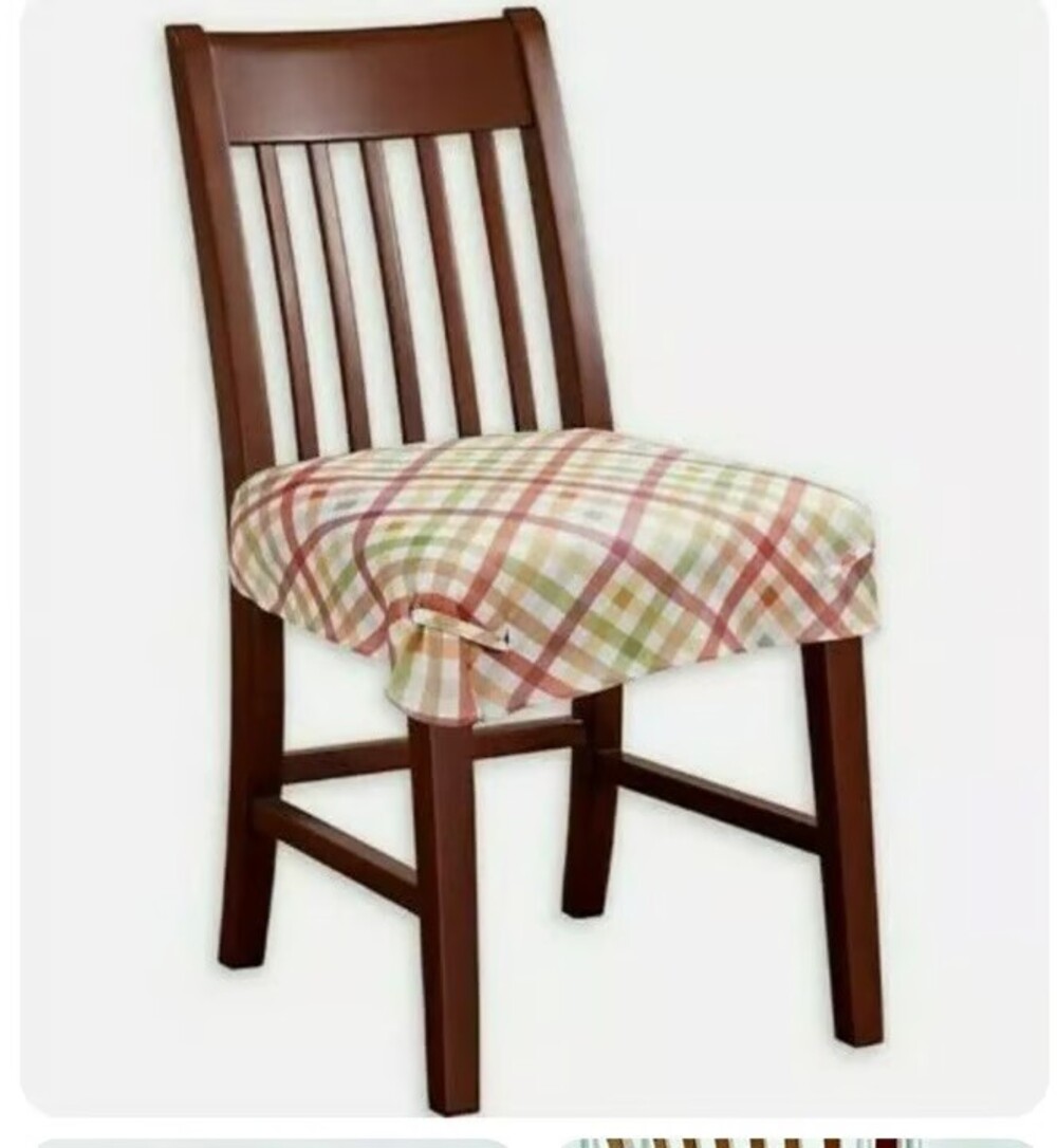 Set of 2 Autumn Gingham Plaid Print Seat Covers Fall Colors Country Rustic